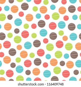 Seamless Pattern, Polka Dot Fabric, Wallpaper, Vector.