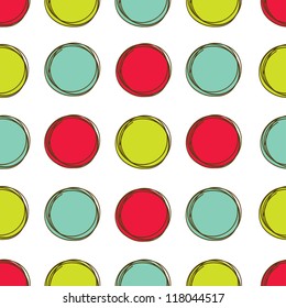 Seamless pattern, polka dot fabric, wallpaper, vector.