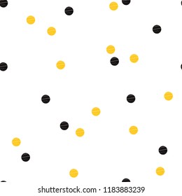 Seamless pattern, polka dot fabric, wallpaper, vector.