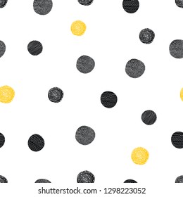 Seamless pattern, polka dot fabric, wallpaper, vector.