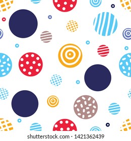 Seamless pattern, polka dot fabric, wallpaper, vector. Cheerful polka dot vector seamless pattern. Can be used in textile industry, paper, background, scrapbooking.