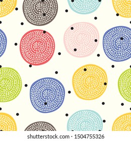 Seamless pattern, polka dot fabric, wallpaper, vector. Cheerful polka dot vector seamless pattern. Can be used in textile industry, paper, background, scrapbooking.