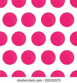 Seamless pattern, polka dot fabric, wallpaper, vector.