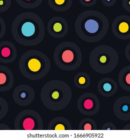 Seamless pattern, polka dot fabric, wallpaper, vector. Cheerful polka dot vector seamless pattern. Can be used in textile industry, paper, background, scrapbooking.