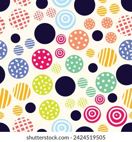 Seamless pattern, polka dot fabric, wallpaper, vector. Cheerful polka dot vector seamless pattern. Can be used in textile industry, paper, background, scrapbooking.