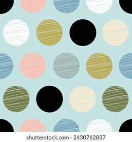 Seamless pattern, polka dot fabric, wallpaper, vector. Cheerful polka dot vector seamless pattern. Can be used in textile industry, paper, background, scrapbooking.