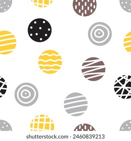 Seamless pattern, polka dot fabric, wallpaper, vector. Cheerful polka dot vector seamless pattern. Can be used in textile industry, paper, background, scrapbooking.