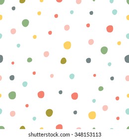 Seamless pattern, polka dot fabric, wallpaper, vector