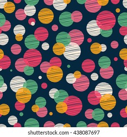 Seamless pattern, polka dot fabric, wallpaper, vector.