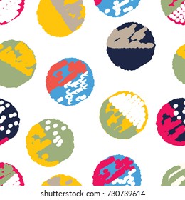 Seamless pattern, polka dot fabric, wallpaper, vector.