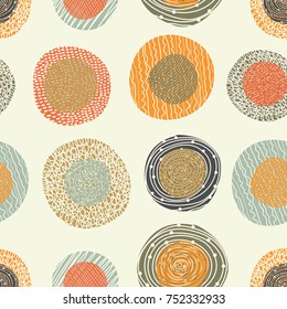 Seamless pattern, polka dot fabric, wallpaper.