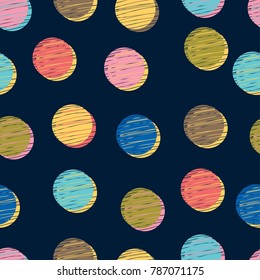Seamless pattern, polka dot fabric, wallpaper, vector.