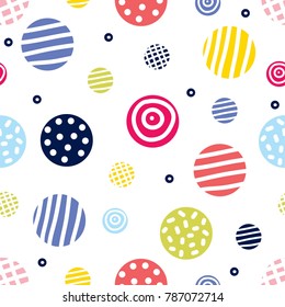 Seamless pattern, polka dot fabric, wallpaper, vector.