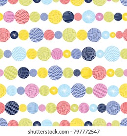 Seamless pattern, polka dot fabric, wallpaper, vector.