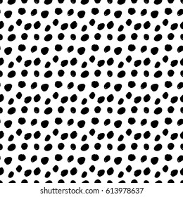 Seamless pattern with polka dot. Hand drawn dotted background. Vector illustration.