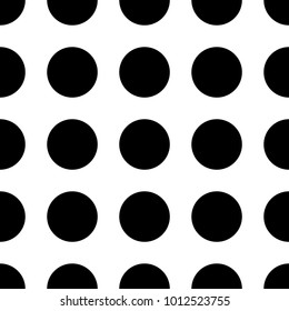 Seamless pattern with Polka Dot. Memphis group style black and white background