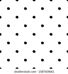 Seamless pattern with polka dot on white background. Simple design for fabric, textile print, wrapping paper, children textile. Vector illustration