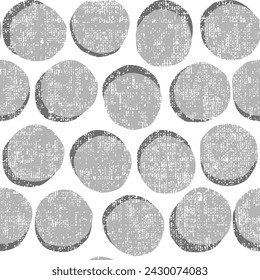 Patrón sin costuras con adorno de lunares. Textura en forma redonda. Impresión para textil, papel tapiz.Formas de círculos de garabatos de moda de líneas diseño de patrones sin fisuras.gris simple, efecto de sombra blanca polka dot.