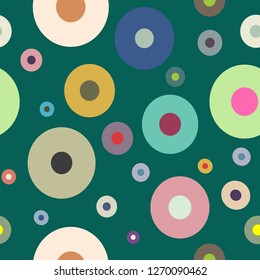 seamless pattern polka dot random full color white bacgkround