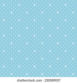 Seamless Pattern With Polka dot / snowflake pattern in vector / Christmas backgrounds with polka dot snowflake. 