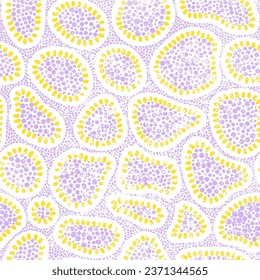 Seamless pattern in polka dot style. Grunge vintage texture. Cute print for textiles, packaging. Vector illustration.