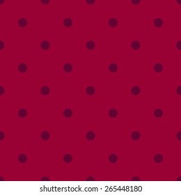 Seamless pattern polka dot style dark red and brown