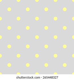 Seamless pattern polka dot style light gray and yellow