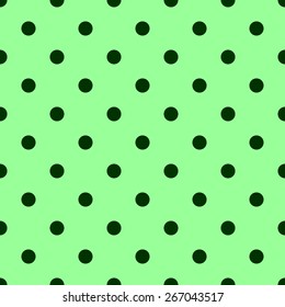 Seamless pattern polka dot style green and dark green