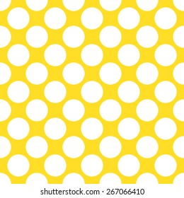 Seamless pattern polka dot style thick large circles on a monophonic background of yellow and white