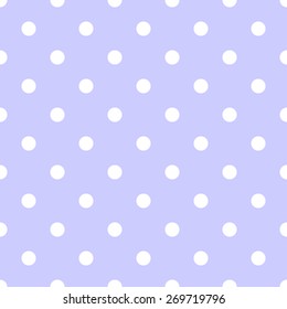 Seamless pattern polka dot style soft purple and white