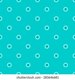 Seamless Pattern Polka Dot Three Circles Inside Each Other To Create The Illusion Of Depth On An Aquamarine Background