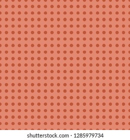 Seamless pattern with polka dot Trendy coral color Vector illustration.