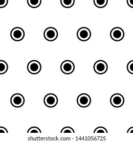 Seamless pattern polka dots, black circle isolated on white background. Vector illustration