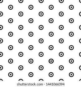 Seamless pattern polka dots, black circle isolated on white background. Vector illustration