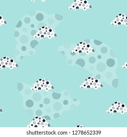 Seamless pattern of polka dots car for background, textile, paper print or ornament business, fabric. Vector design. 