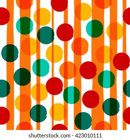 Seamless pattern. Polka dots, circles.
