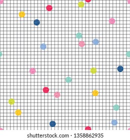 Seamless pattern with polka dots on the square background. Can be used for wallpaper, pattern fills, web page background, surface textures.