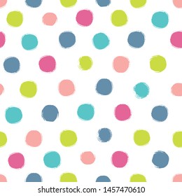 Seamless pattern with polka dots on a white background.