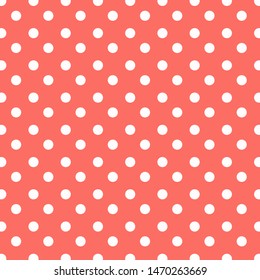 Seamless pattern, polka dots on orange background