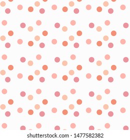 Seamless pattern, polka dots on white background.