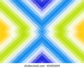 Seamless pattern. Polygonal mosaic with bright color ornament. Blue, yellow, white, green colors