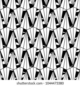 Seamless pattern with polygons abstract. Triangular shapes ornament. Triangle figures background. Repeated polygon forms wallpaper. Geometrical image. Digital paper, textile print, design. Vector art.