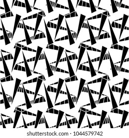 Seamless pattern with polygons abstract. Triangular shapes ornament. Triangle figures background. Repeated polygon forms wallpaper. Geometrical image. Digital paper, textile print, design. Vector art.