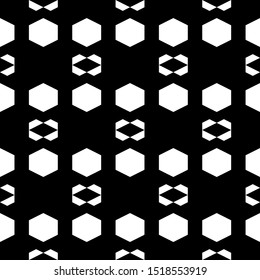 Seamless pattern. Polygons motif. Ethnic image. Geometrical backdrop. Hexagons, trapeziums ornament. Abstract background. Geometric figures wallpaper. Digital paper, textile print, web design. Vector.