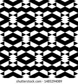 Seamless pattern. Polygons motif. Rhombuses, trapeziums, figures ornament. Geometrical backdrop. Geometric shapes wallpaper. Abstract background. Digital paper, textile print, web design. Vector.