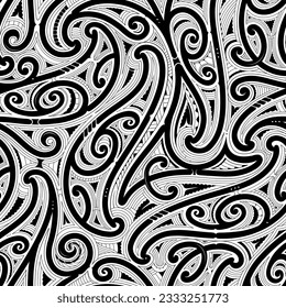 Seamless pattern in Polynesian ethnic style