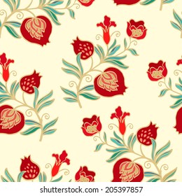 Seamless pattern with pomegranate