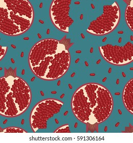 Seamless pattern with pomegranate