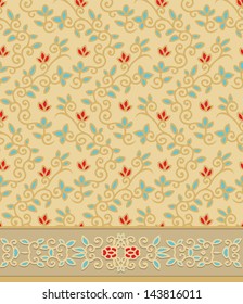 Seamless pattern with pomegranate flowers