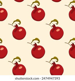 Seamless pattern with pomegranate fruits on white background. Vector design for cosmetics, spa, pomegranate juice, health care products. suitable for wallpaper, wrapping paper, textile